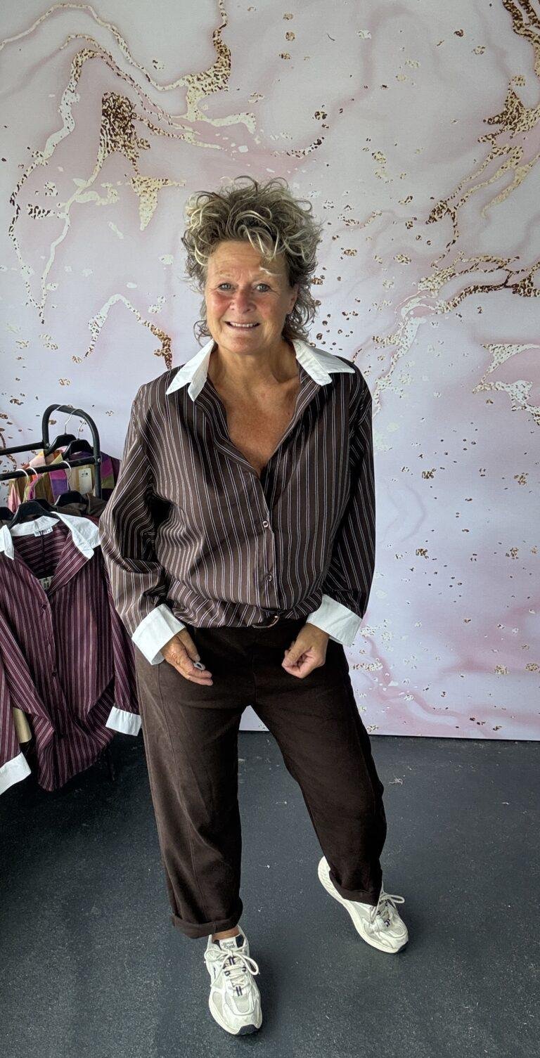 Blouse Stripe bruin