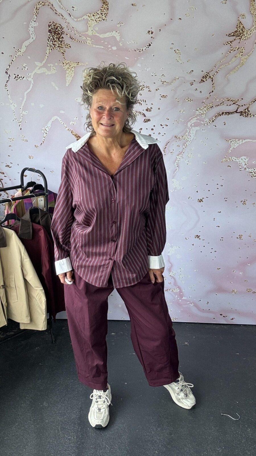 Blouse Stripe burgundy