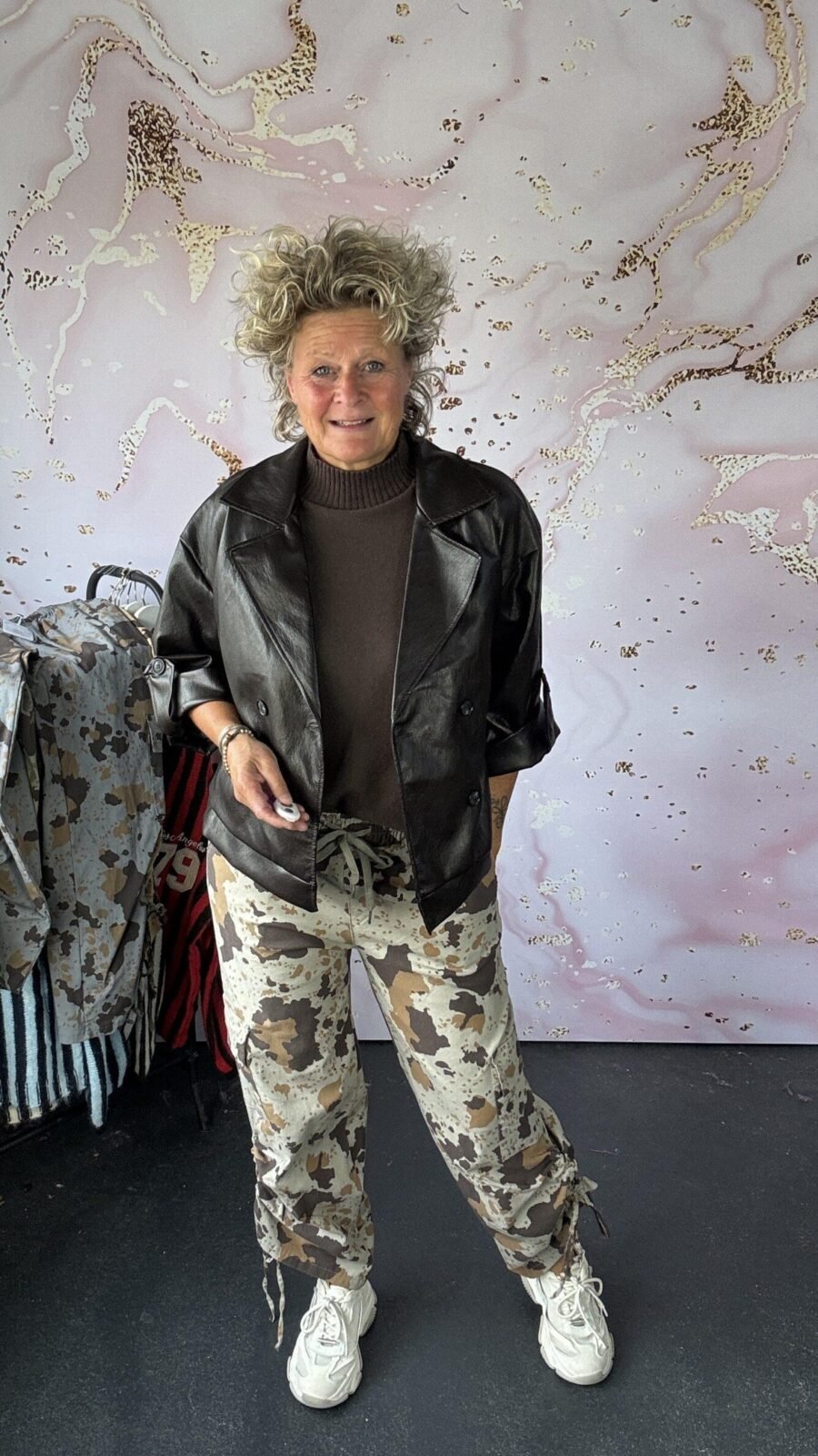 broek Cargo print taupe