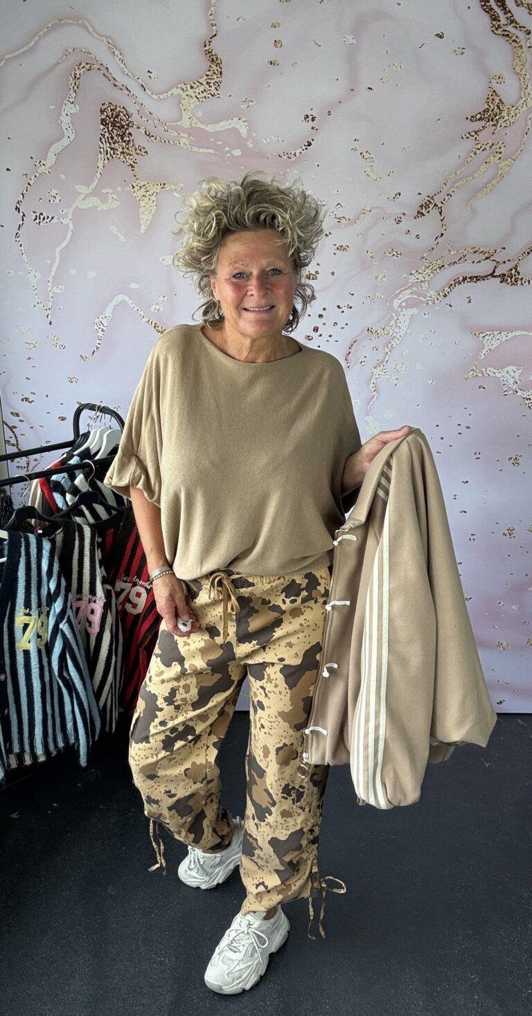 broek Cargo print camel
