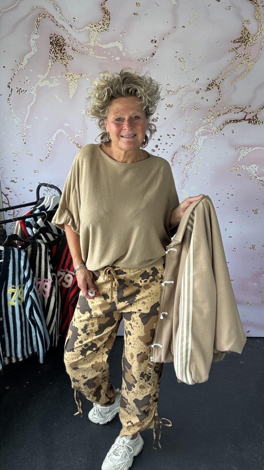 broek Cargo print camel