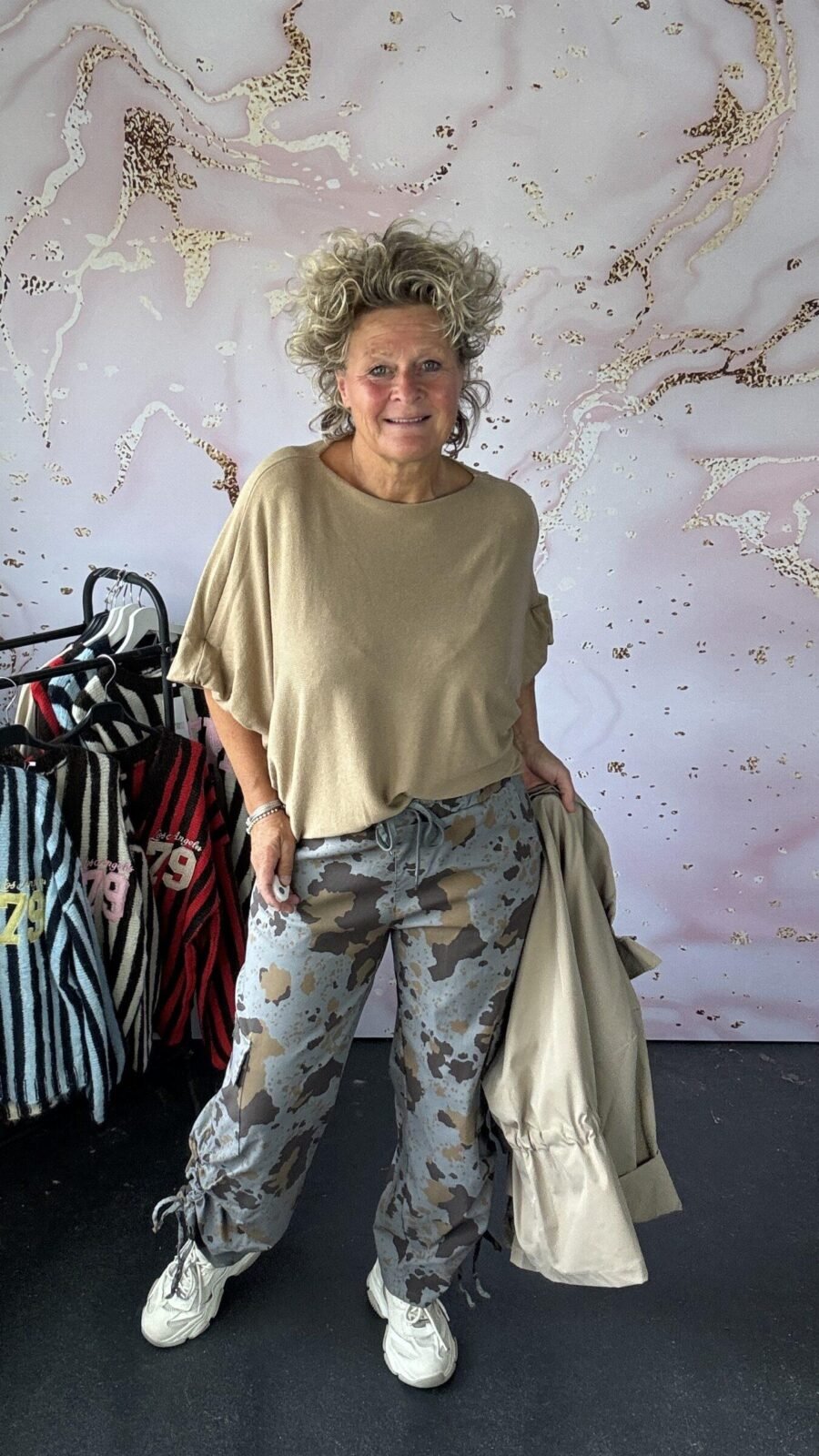 broek Cargo print grijs