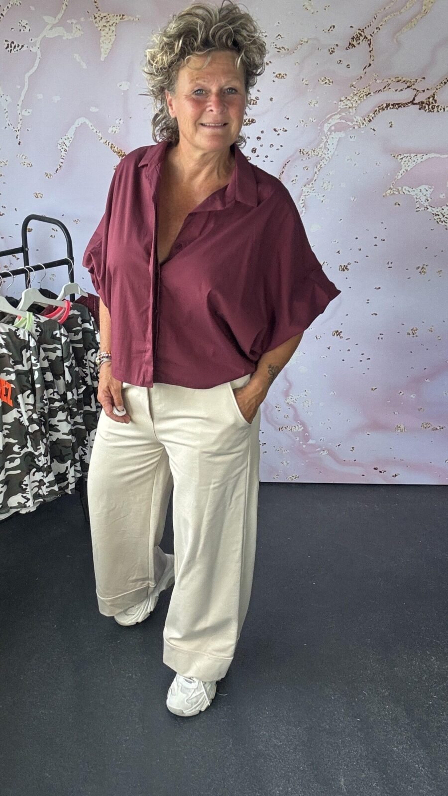 Broek mena beige