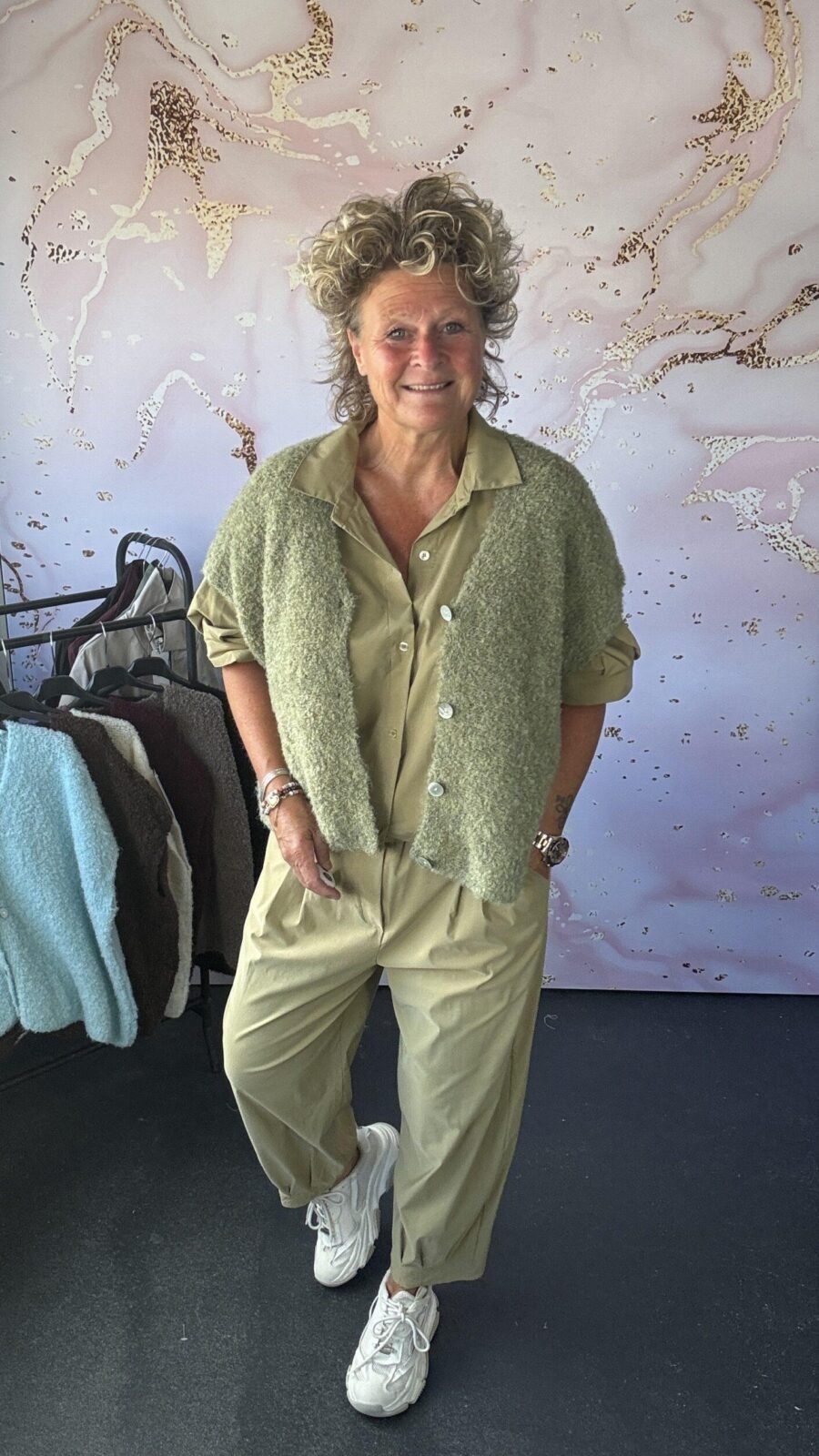 vest boucle olive