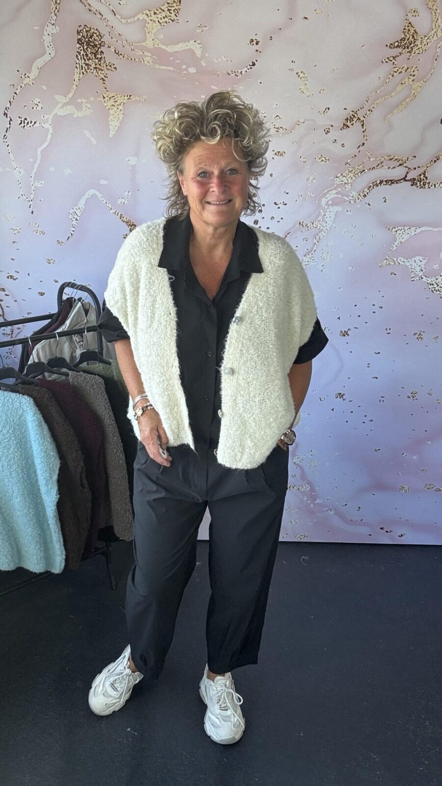vest boucle offwhite