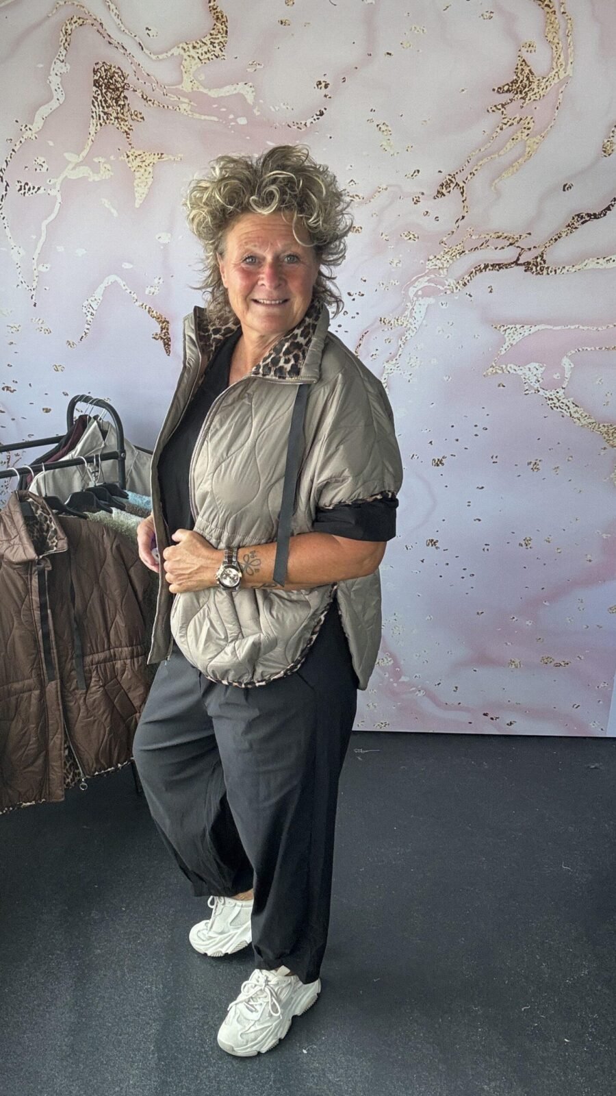 Bodywarmer tigre taupe
