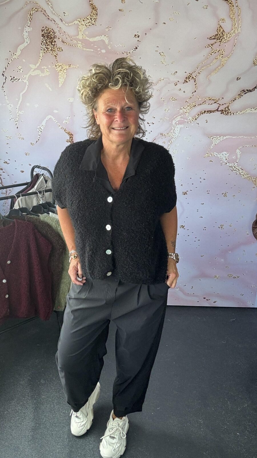 vest boucle zwart