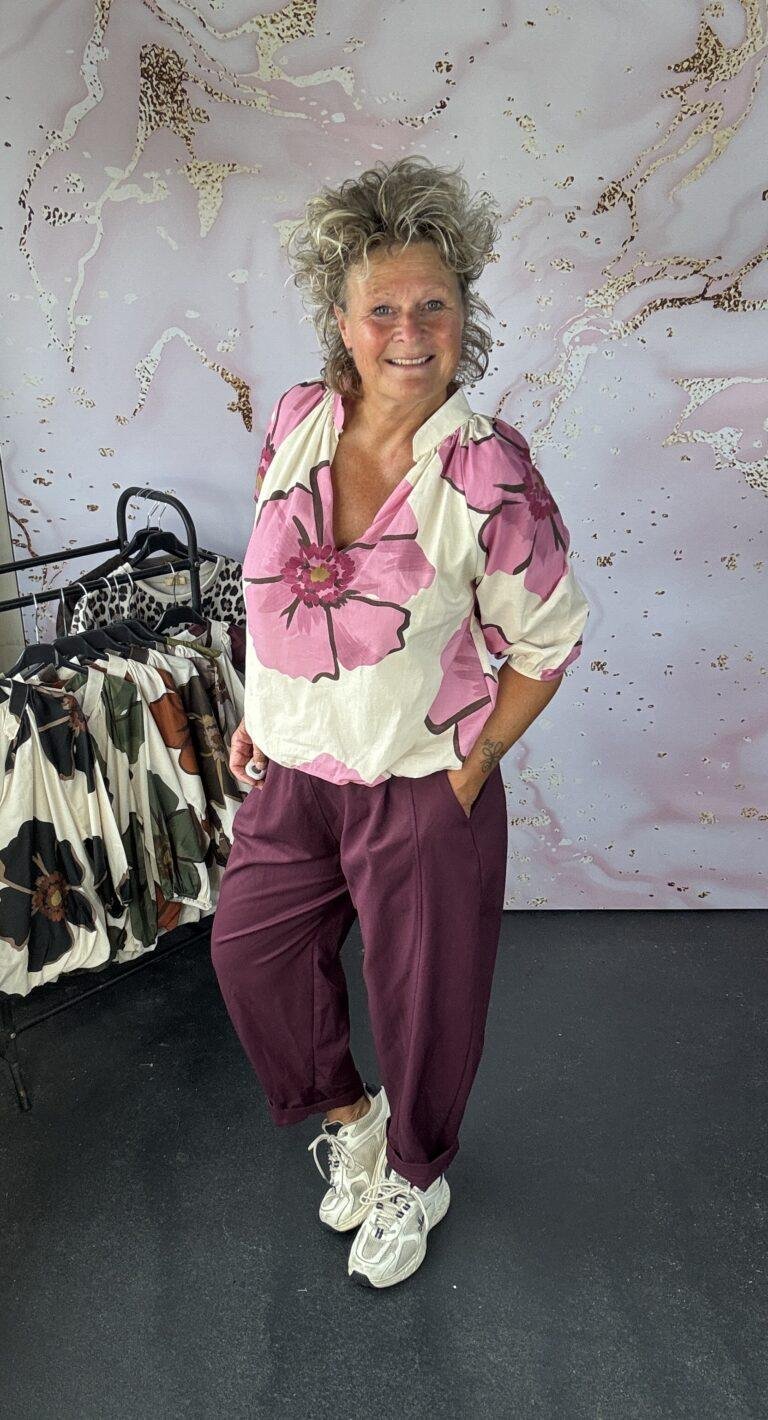 Blouse Bloem fuchsia