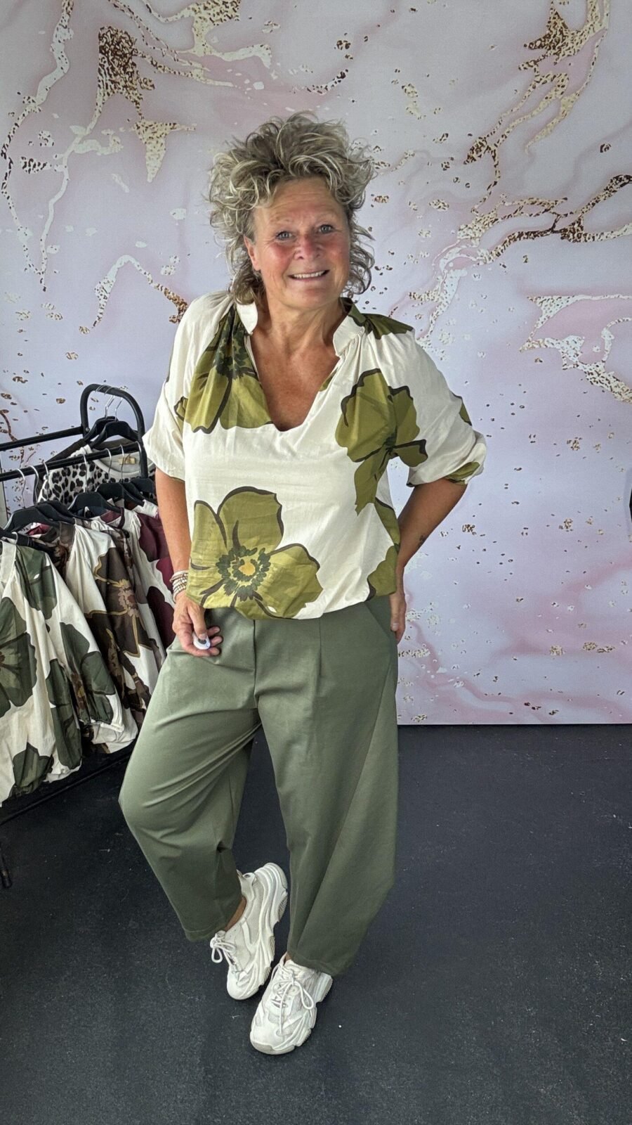 Blouse Bloem lime