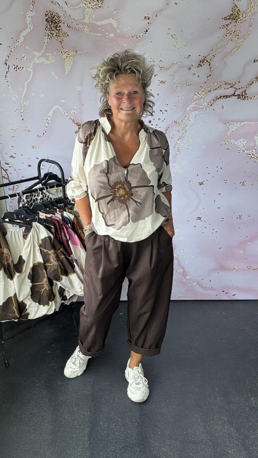 Blouse Bloem taupe