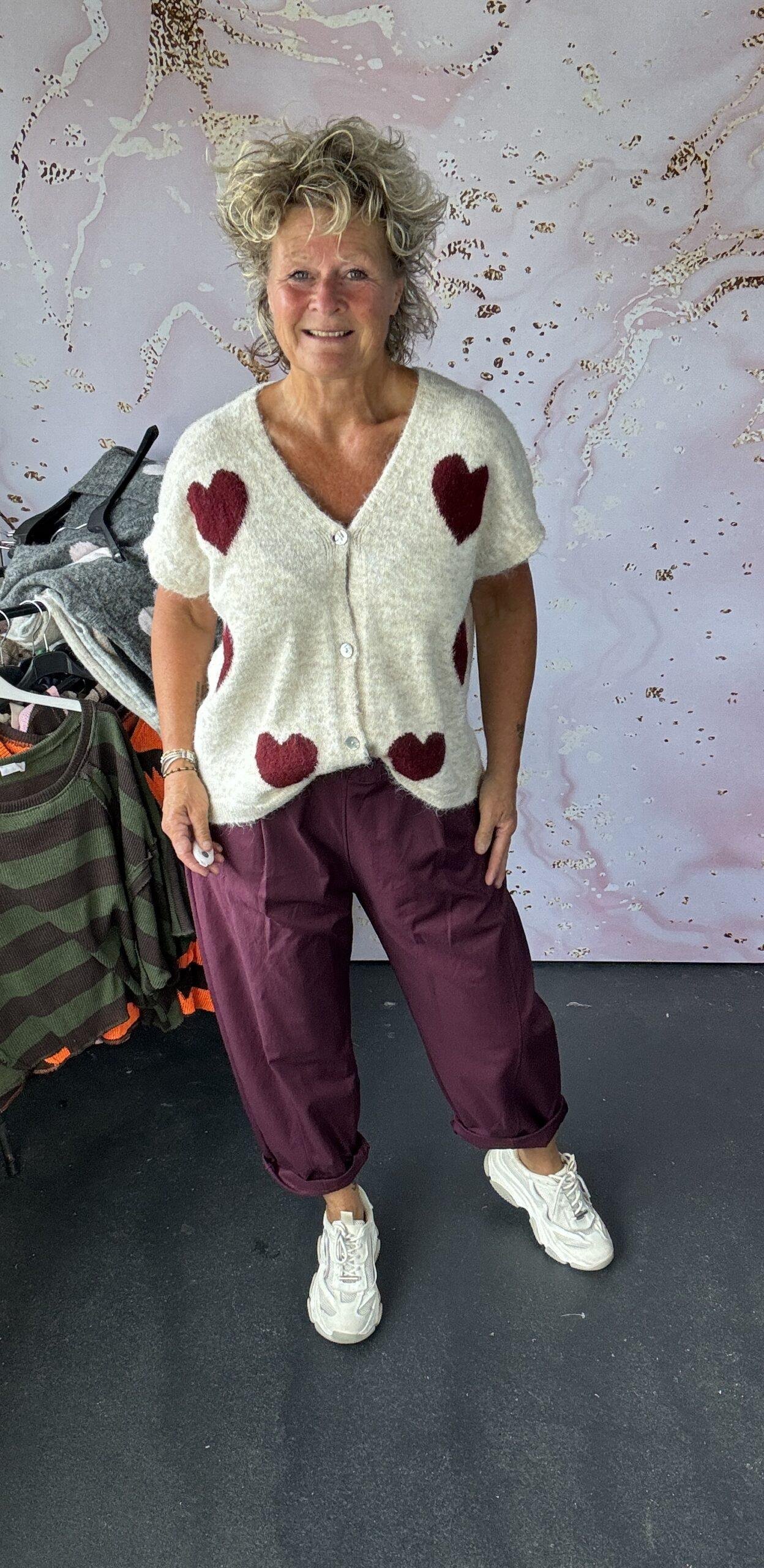 Vest Hart beige/burgundy - Afbeelding 2