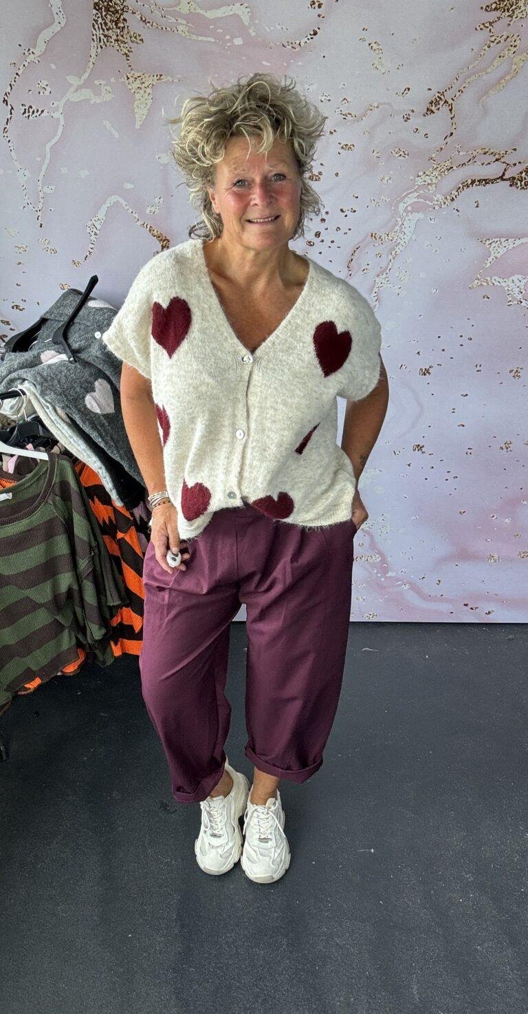 Vest Hart beige/burgundy