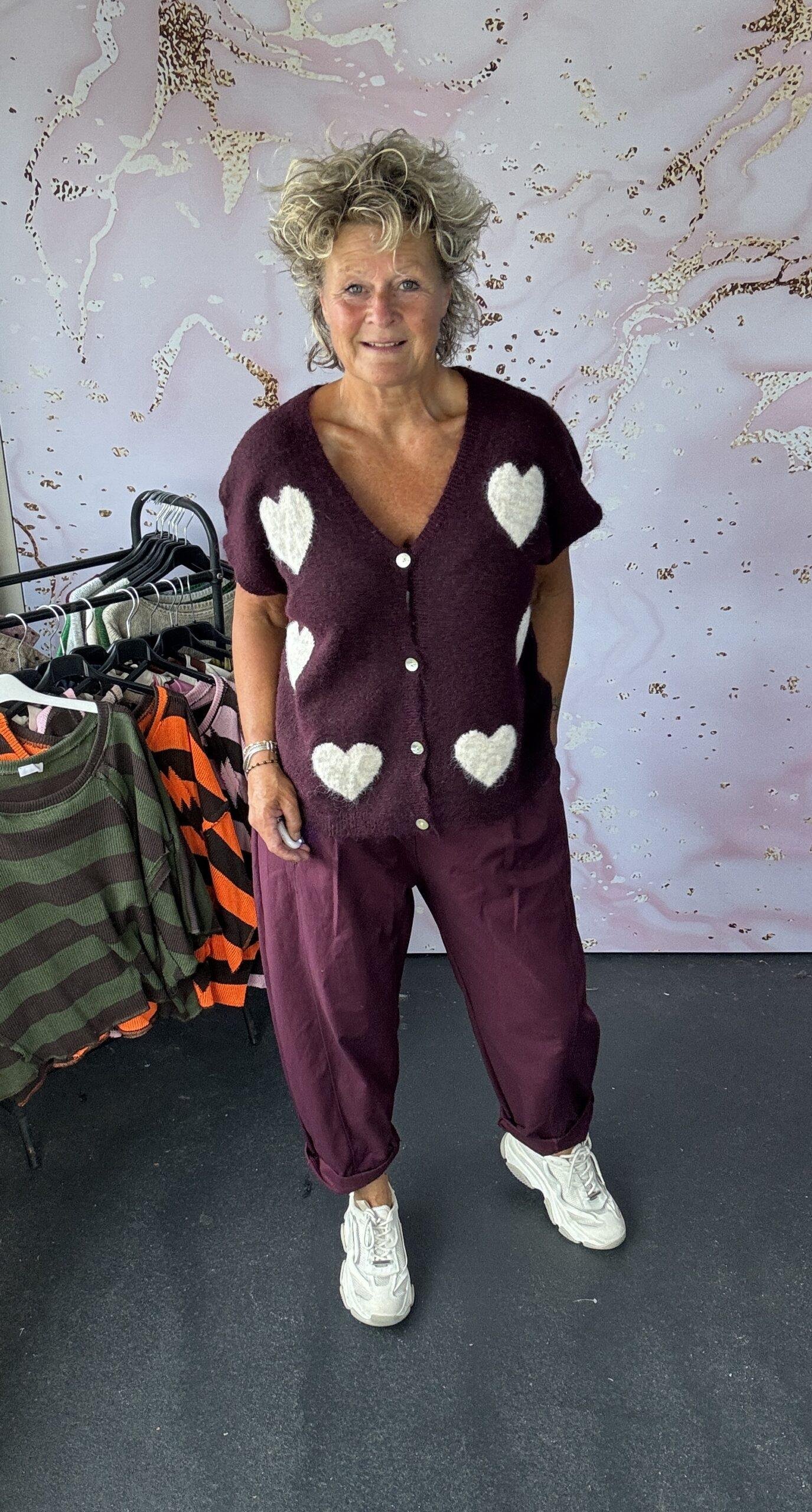 Vest Hart burgundy/ offwhite - Afbeelding 2