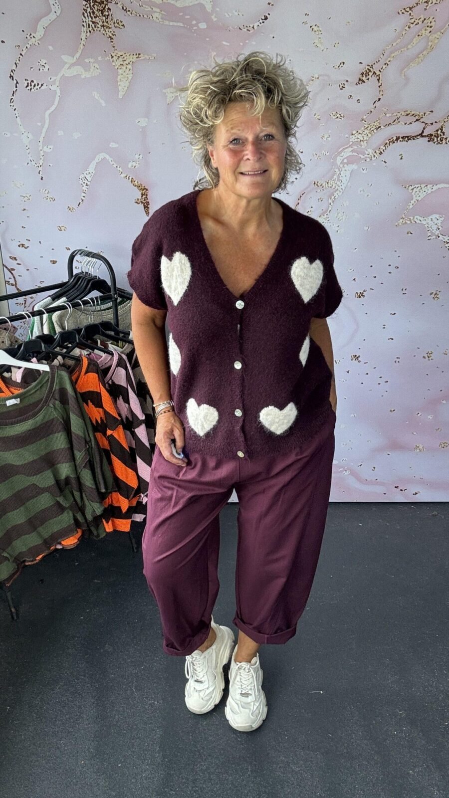 Vest Hart burgundy/ offwhite
