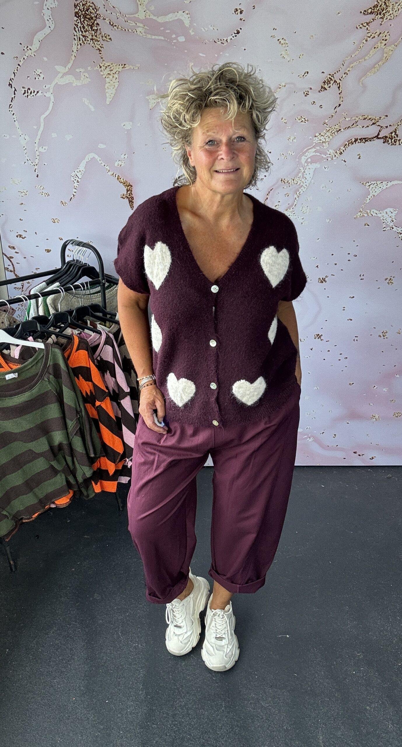 Vest Hart burgundy/ offwhite