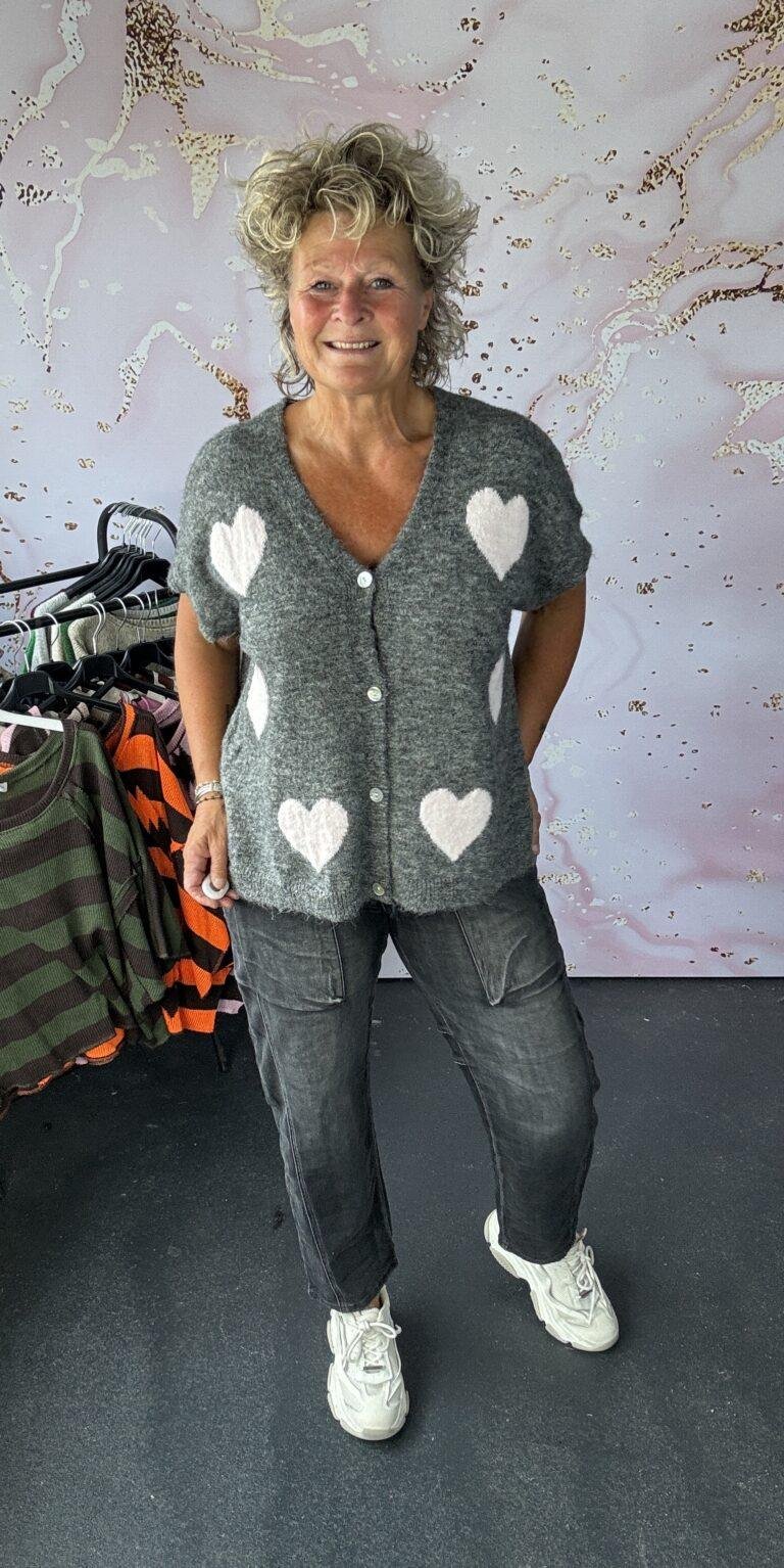 Vest Hart antraciet/roze