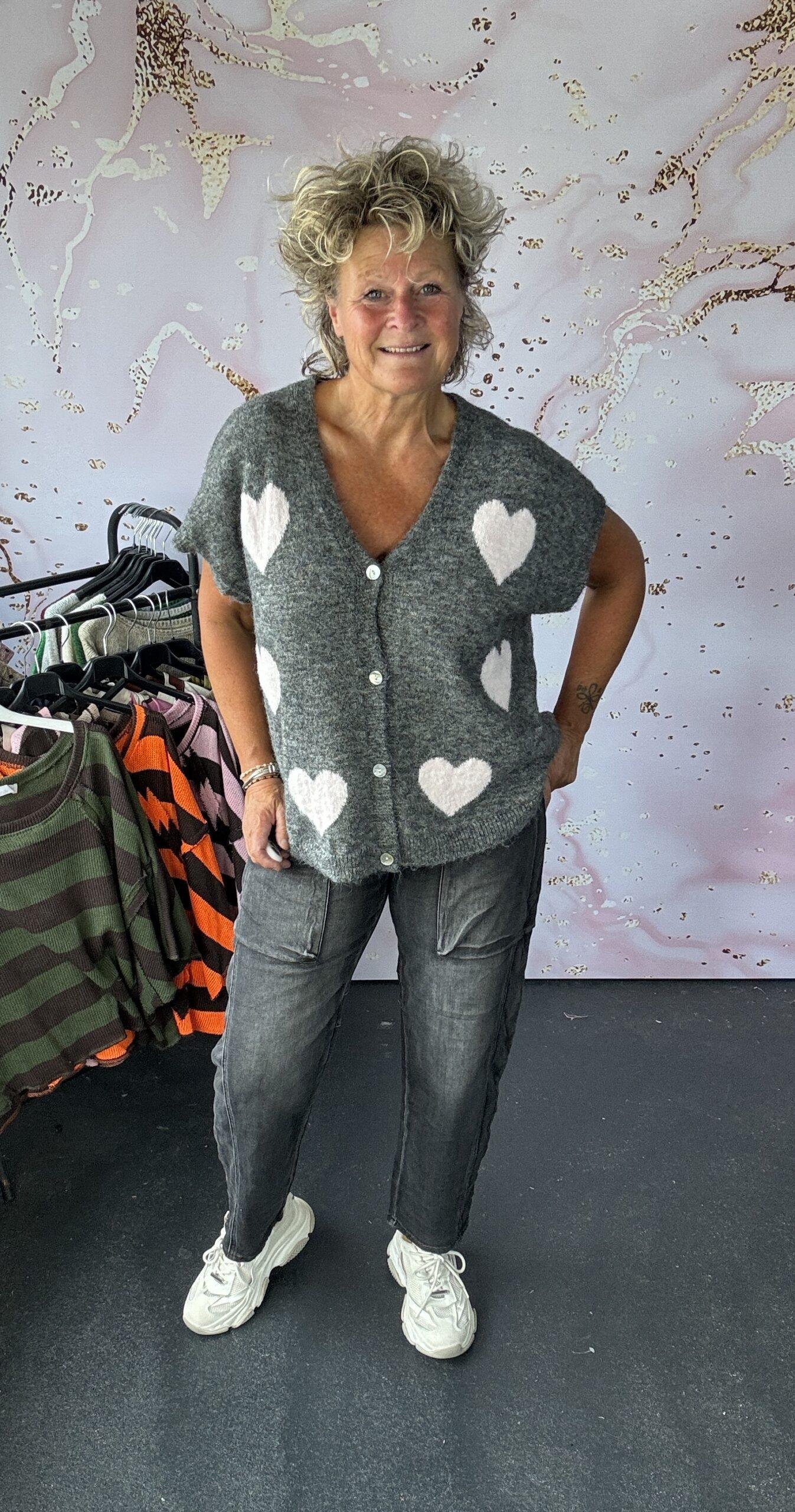 Vest Hart antraciet/roze - Afbeelding 2