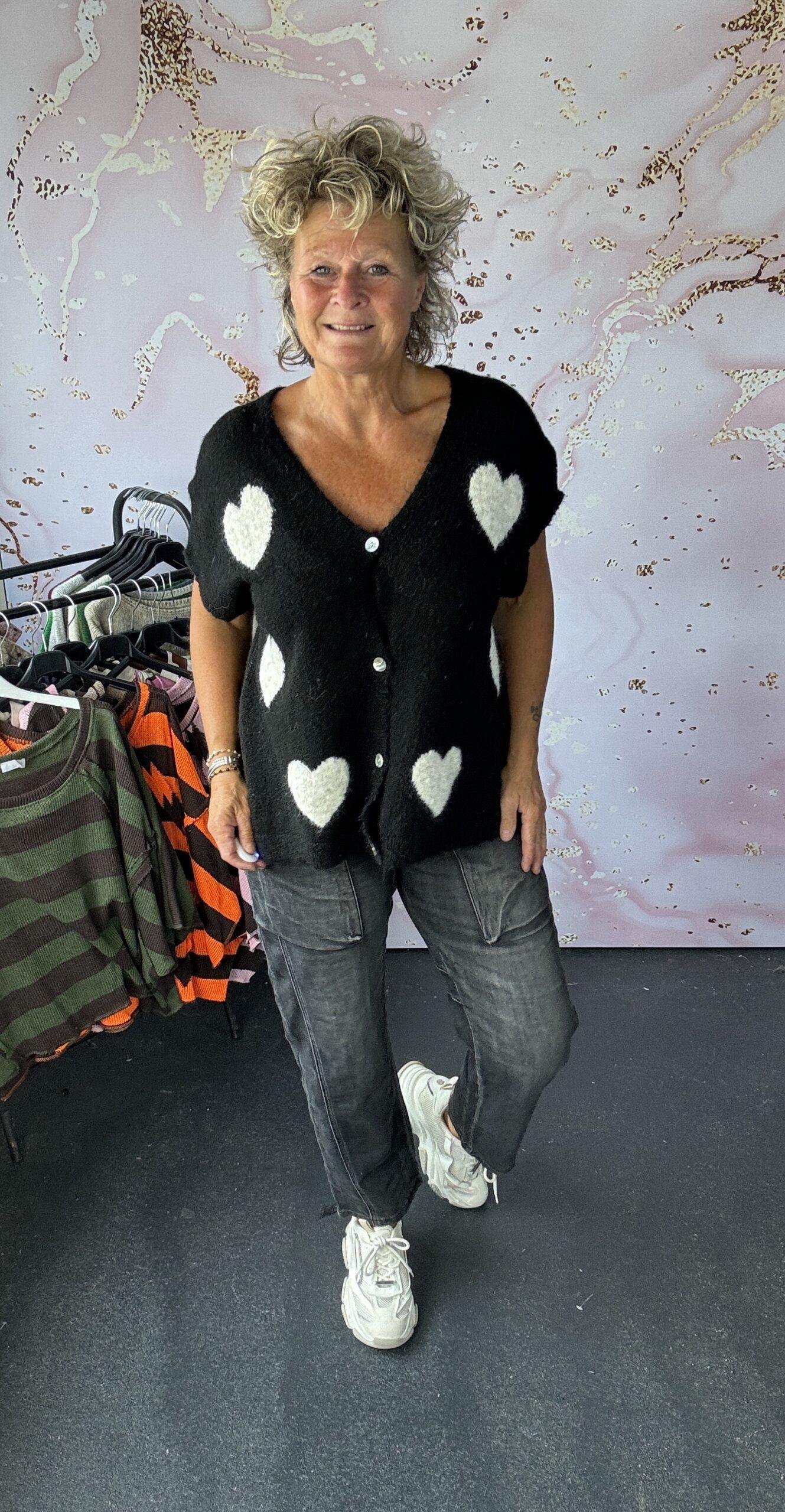 Vest Hart zwart/offwhite - Afbeelding 2