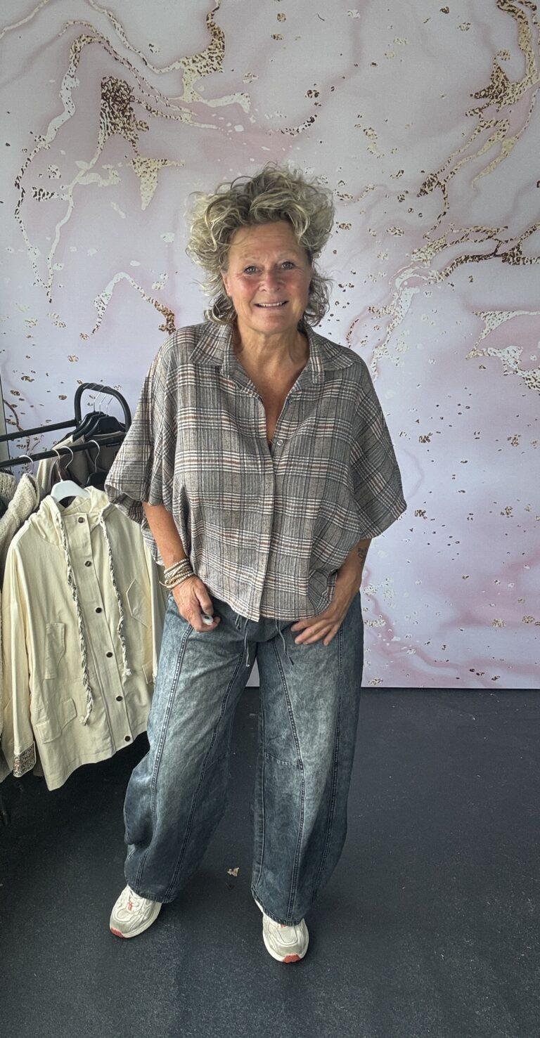 Blouse Kira bruin/grijs