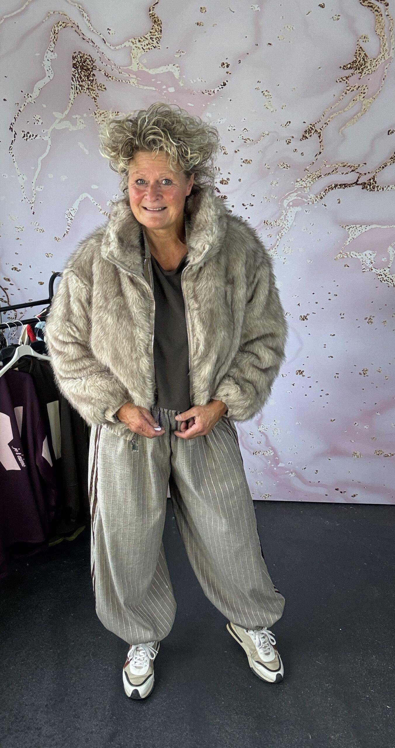 jas bont dubbelzijdig beige - Afbeelding 2