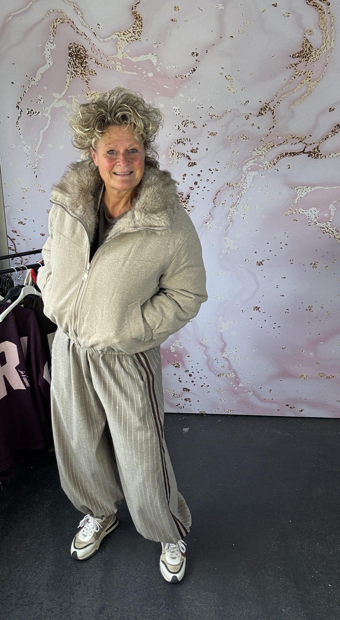 jas bont dubbelzijdig beige