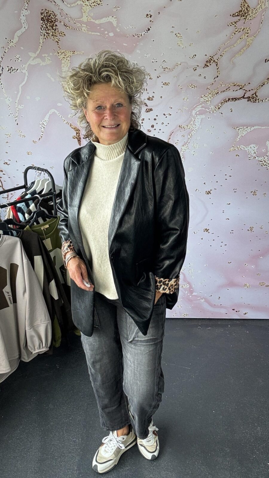 Blazer Leather Lan zwart