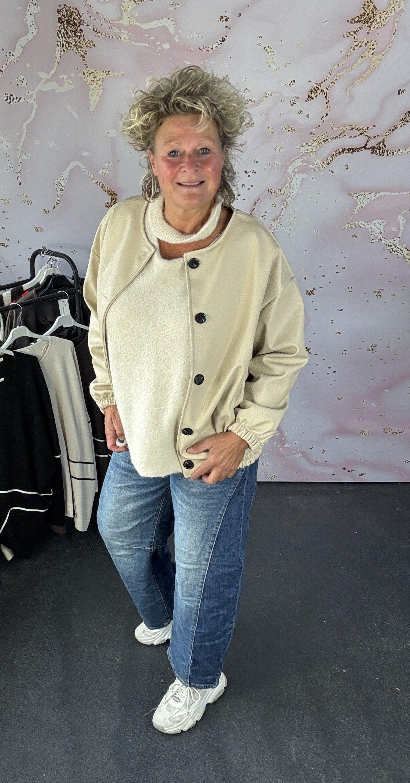 bomber leather beige