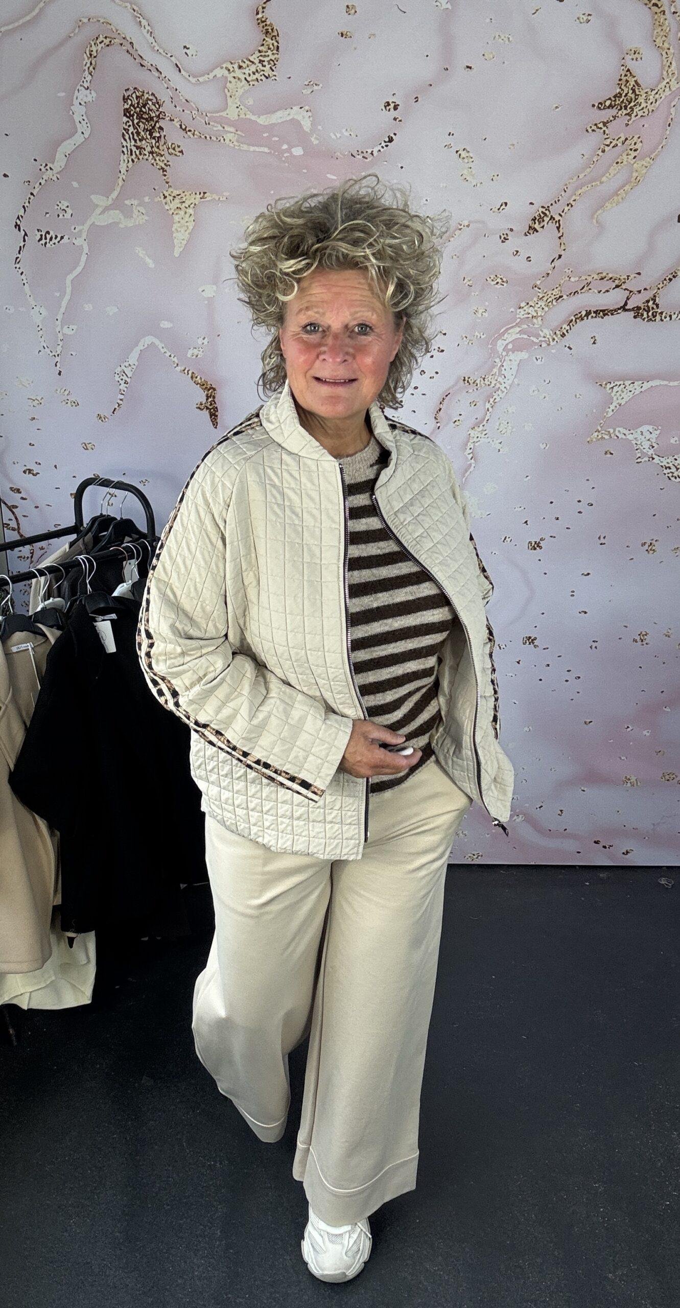 trui stripe beige - Afbeelding 2