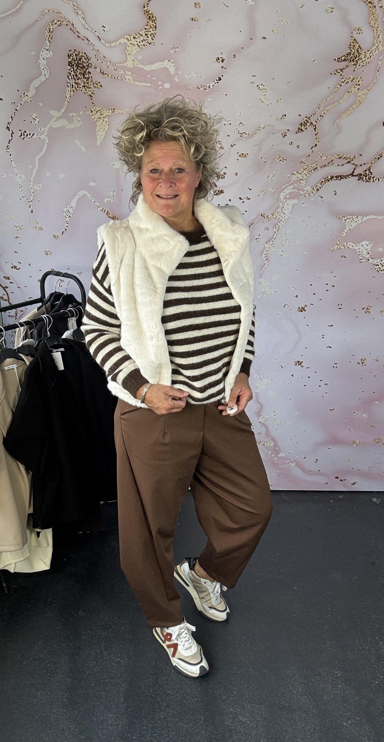 trui stripe bruin - Afbeelding 2