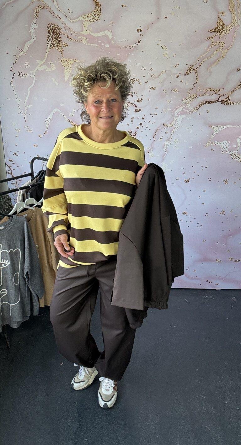sweater Luca bruin/yellow