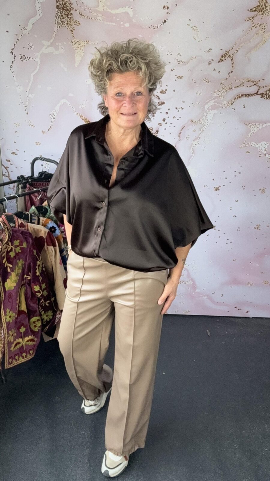 Blouse Shine bruin