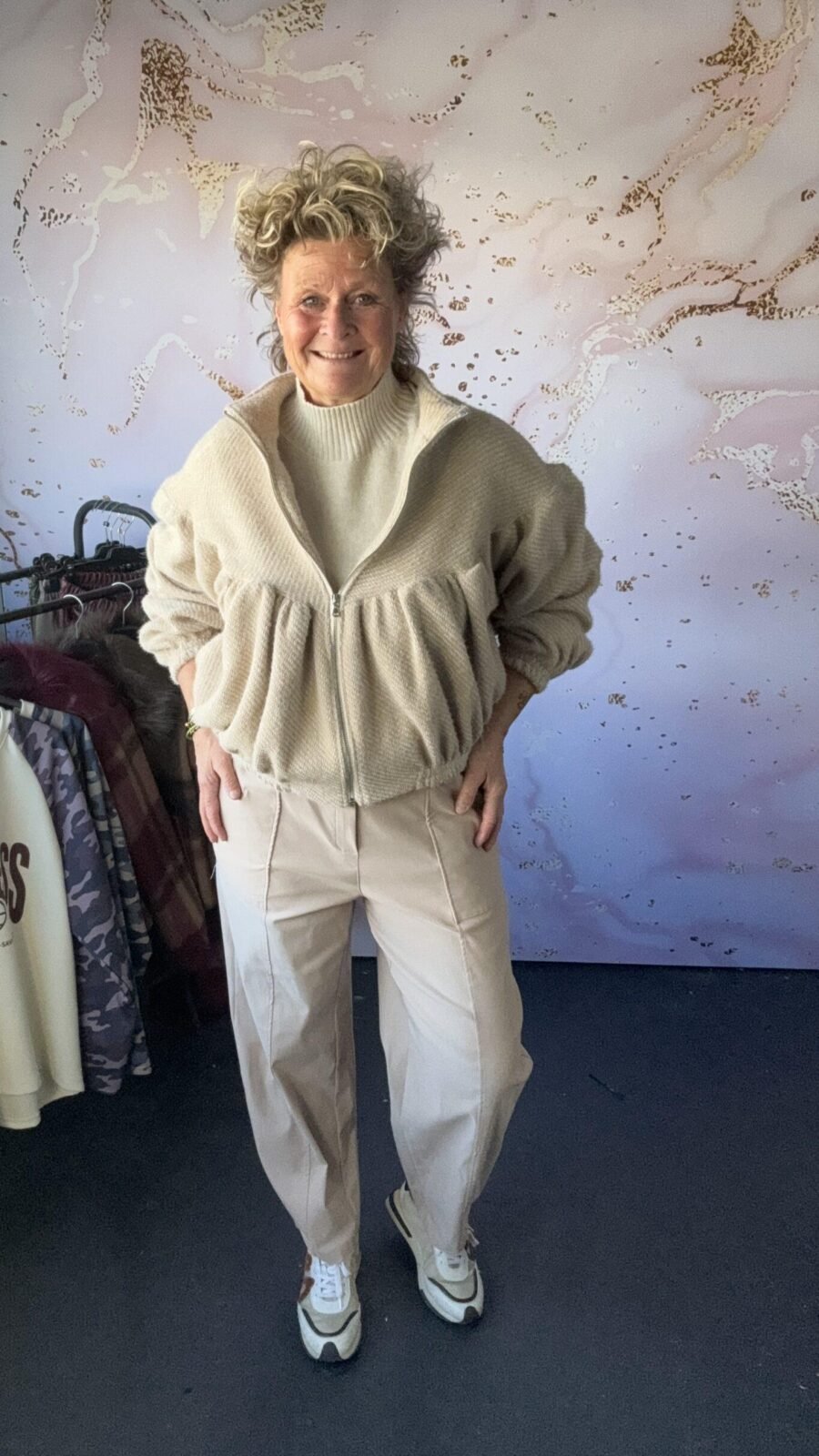 Bomber Lea beige