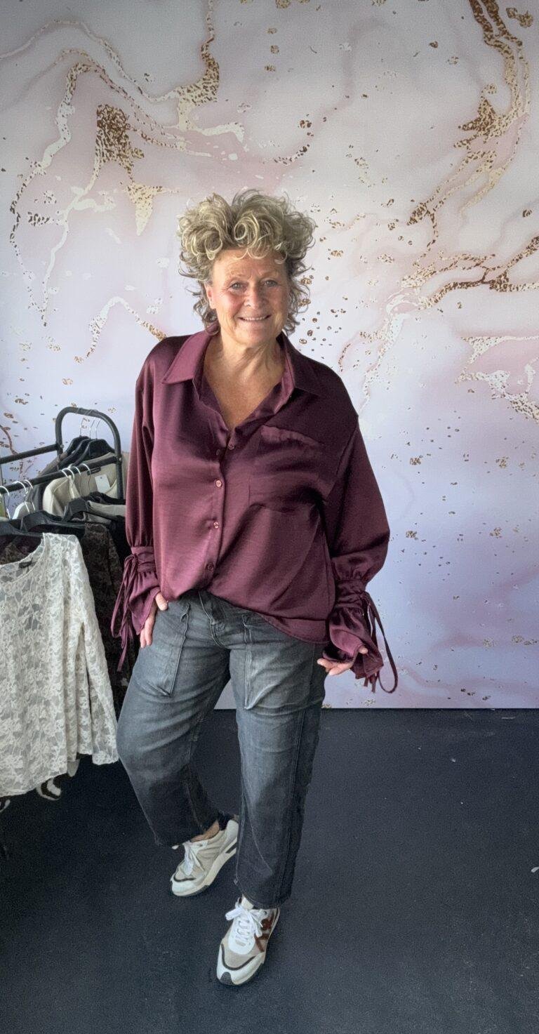 Blouse Satin burgundy