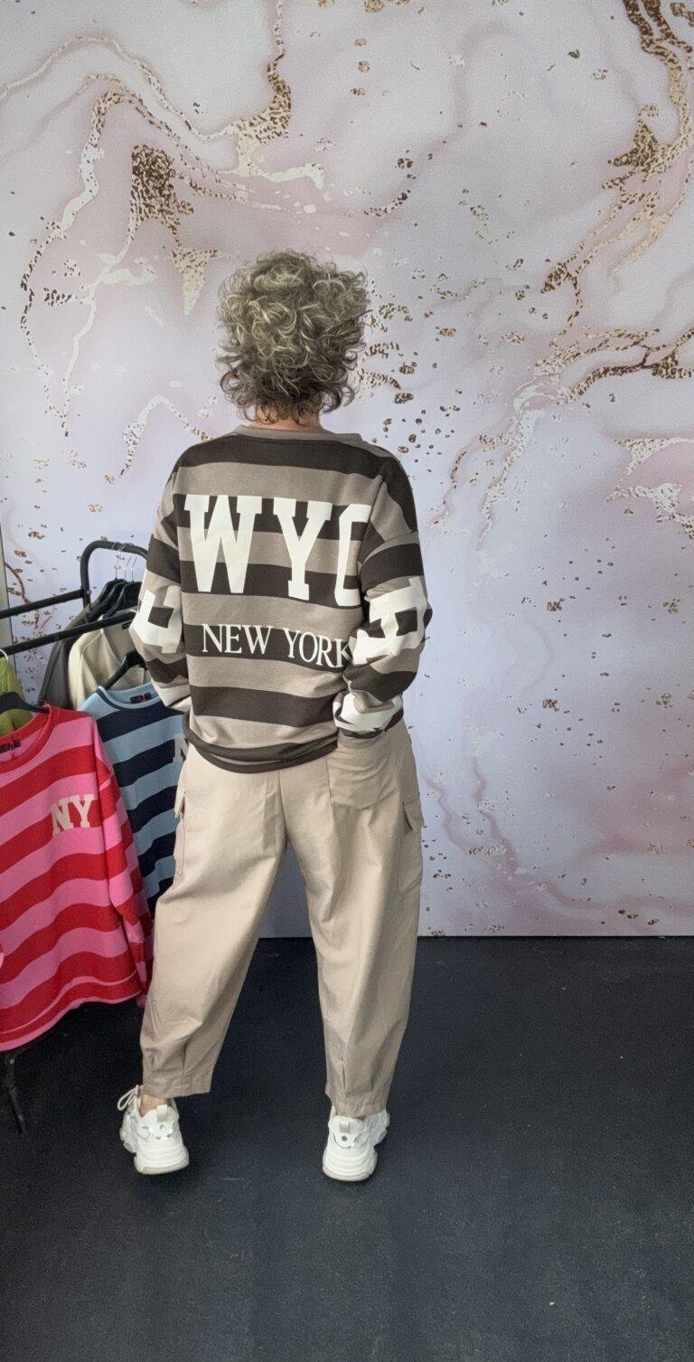 sweater NY Stripe taupe